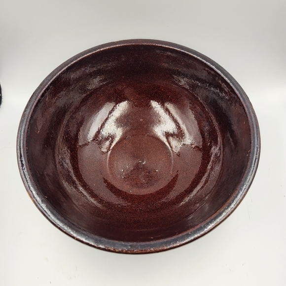 Studio Pottery Brown Glaze Made in the USA Dough Bowl - Picture 2 of 6